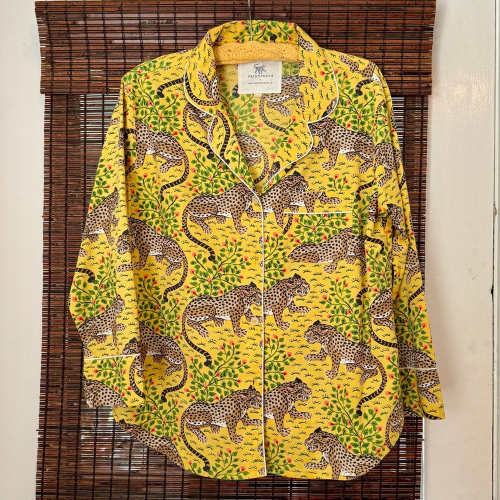 Anthropologie Cheetah Pajama Set - Pristine Condition Size M